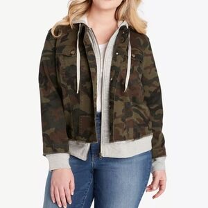 Jessica Simpson, camo hoodie jacket, size 1X